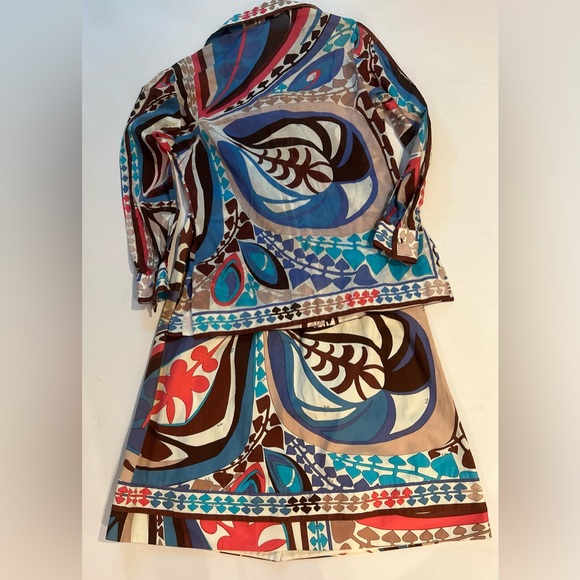 Vintage Emilio Pucci Cotton Blouse Skirt - Picture 12 of 12